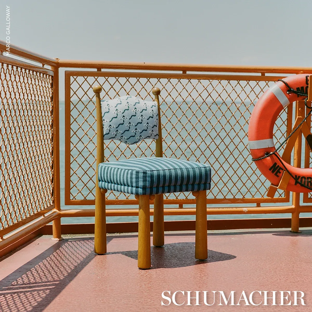 PIPE ILLUSION Fabric – BLEU | Schumacher | Wallpaper Twins PIPE ILLUSION fabric BLEU color by Schumacher
