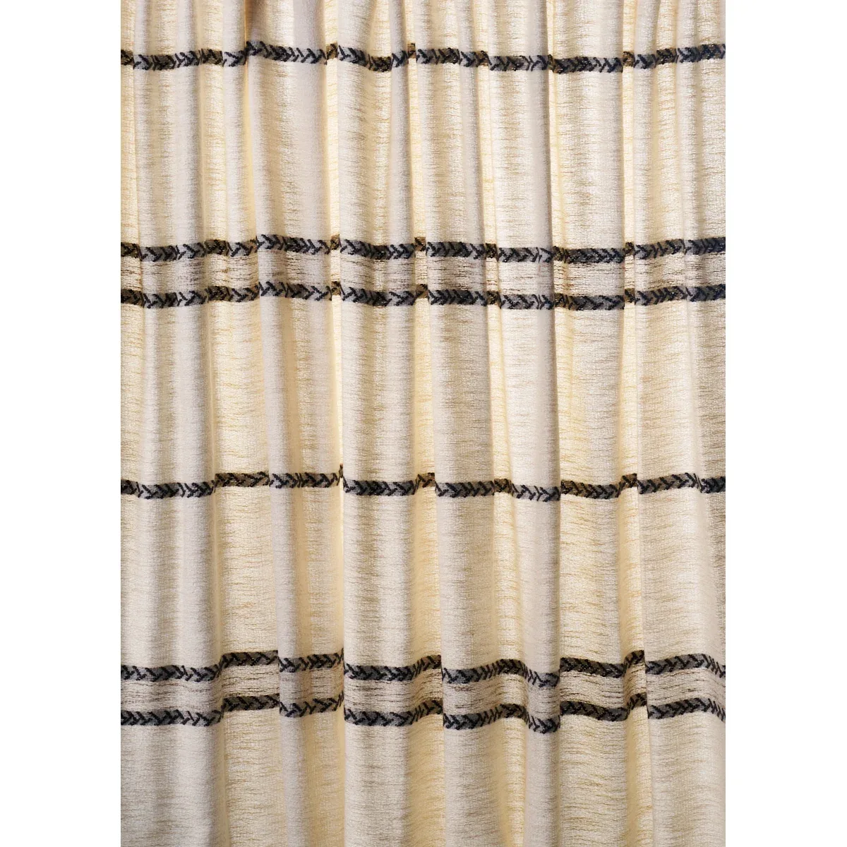 PLAINS STRIPE CASEMENT fabric GRAPHITE color by Schumacher