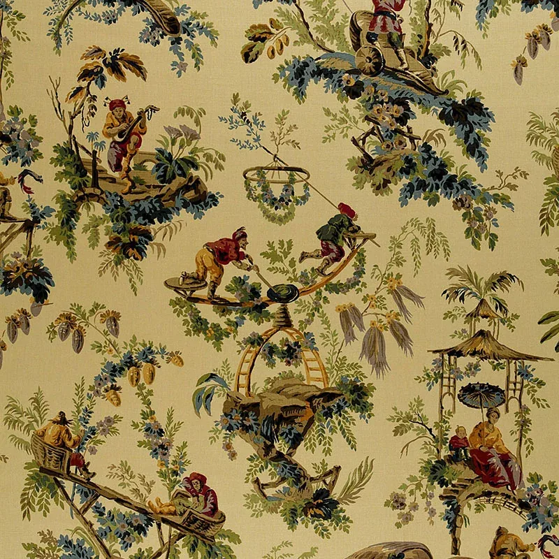 PLAISIRS DE LA CHINE fabric DOCUMENT color by Schumacher