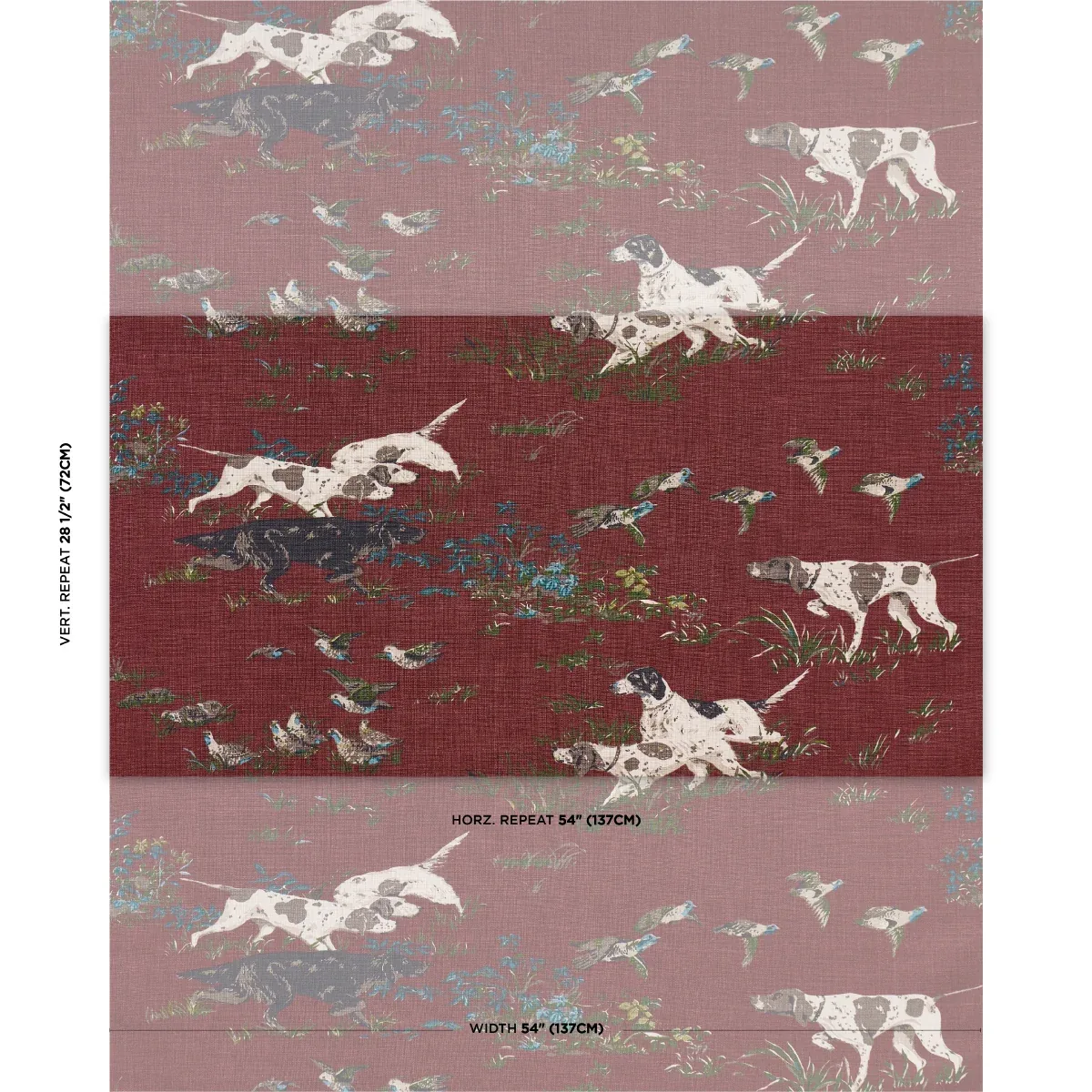 POINTERS Fabric – BURGUNDY | Schumacher | Wallpaper Twins POINTERS fabric BURGUNDY color by Schumacher