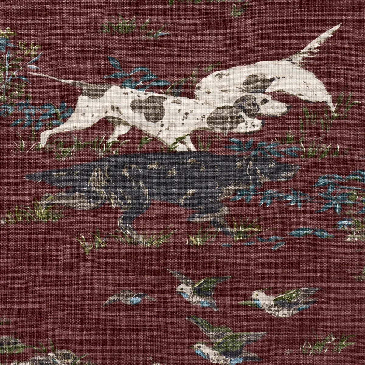 POINTERS Fabric – BURGUNDY | Schumacher | Wallpaper Twins POINTERS fabric BURGUNDY color by Schumacher