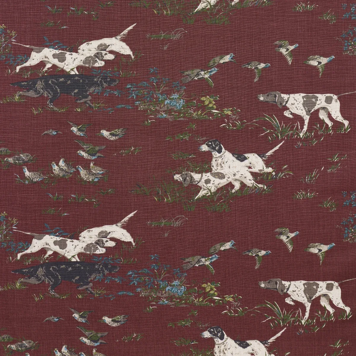 POINTERS fabric BURGUNDY color by Schumacher