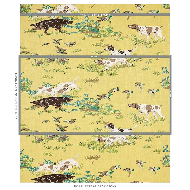POINTERS Fabric – YELLOW | Schumacher | Wallpaper Twins POINTERS fabric YELLOW color by Schumacher