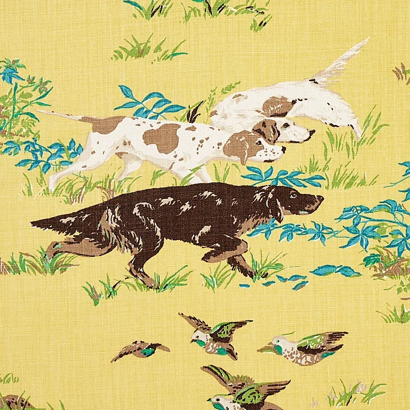 POINTERS Fabric – YELLOW | Schumacher | Wallpaper Twins POINTERS fabric YELLOW color by Schumacher