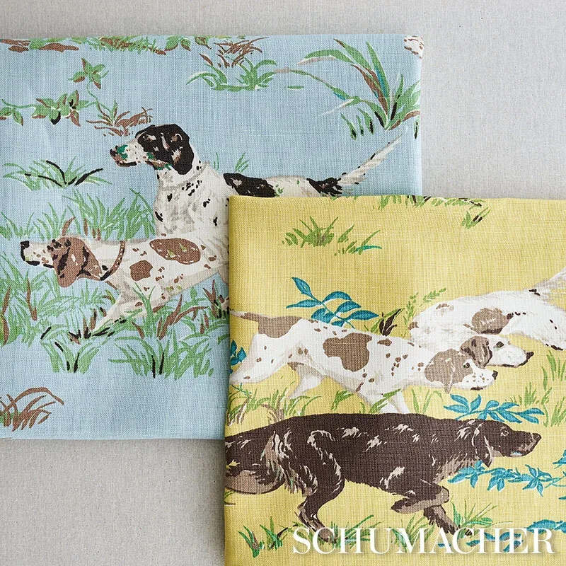 POINTERS Fabric – YELLOW | Schumacher | Wallpaper Twins POINTERS fabric YELLOW color by Schumacher