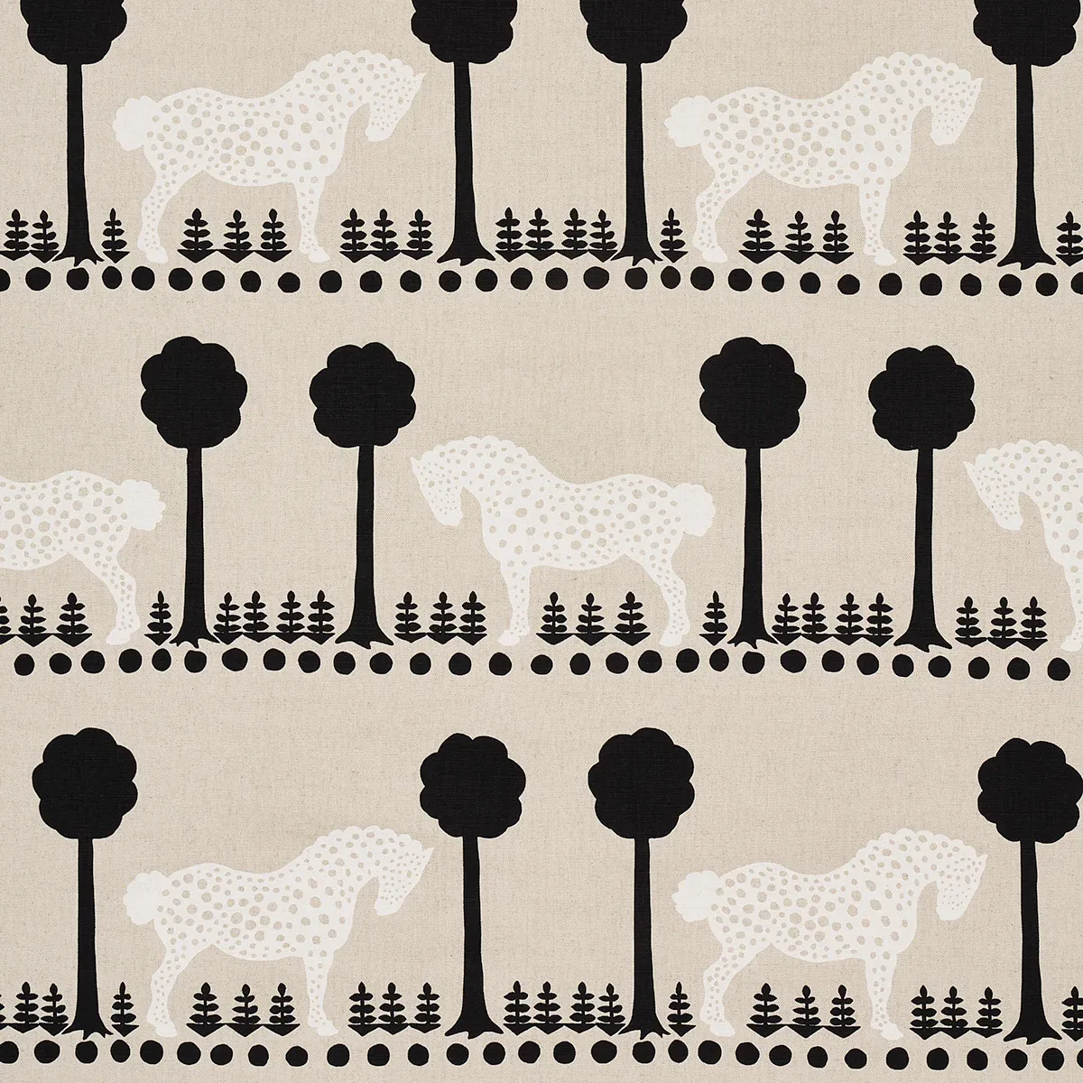 POLKA DOT PONY fabric NATURAL color by Schumacher
