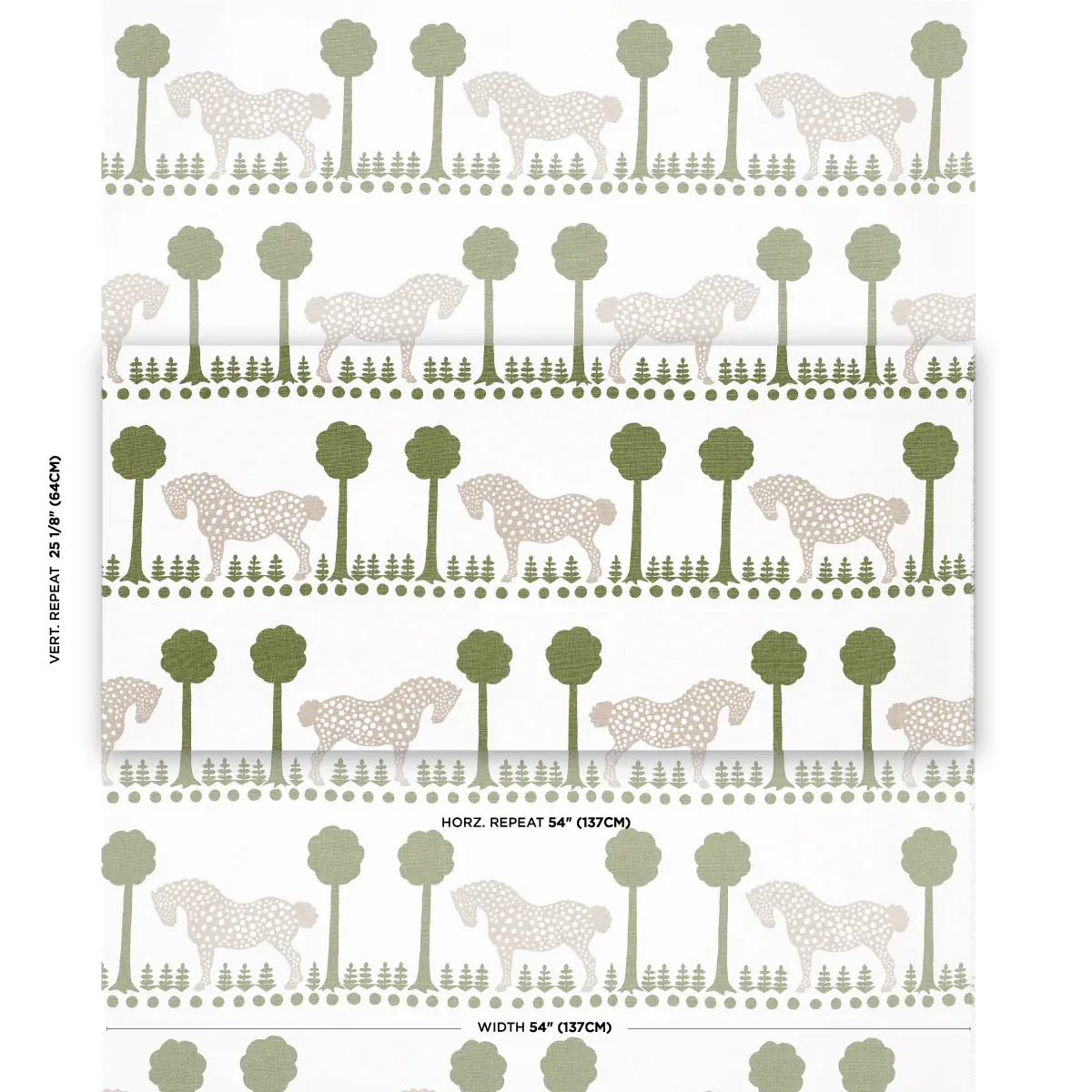 POLKA DOT PONY Fabric – OLIVE | Schumacher | Wallpaper Twins POLKA DOT PONY fabric OLIVE color by Schumacher