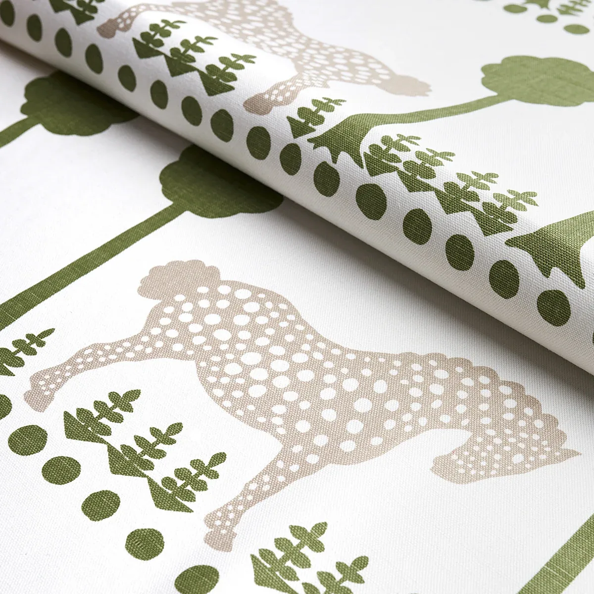 POLKA DOT PONY Fabric – OLIVE | Schumacher | Wallpaper Twins POLKA DOT PONY fabric OLIVE color by Schumacher