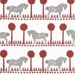 POLKA DOT PONY Fabric – RED | Schumacher | Wallpaper Twins POLKA DOT PONY fabric RED color by Schumacher
