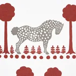 POLKA DOT PONY Fabric – RED | Schumacher | Wallpaper Twins POLKA DOT PONY fabric RED color by Schumacher