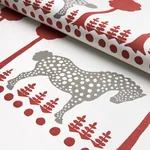 POLKA DOT PONY Fabric – RED | Schumacher | Wallpaper Twins POLKA DOT PONY fabric RED color by Schumacher