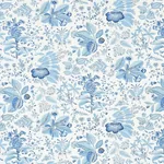 POMEGRANATE BOTANICAL fabric BLUE color by Schumacher