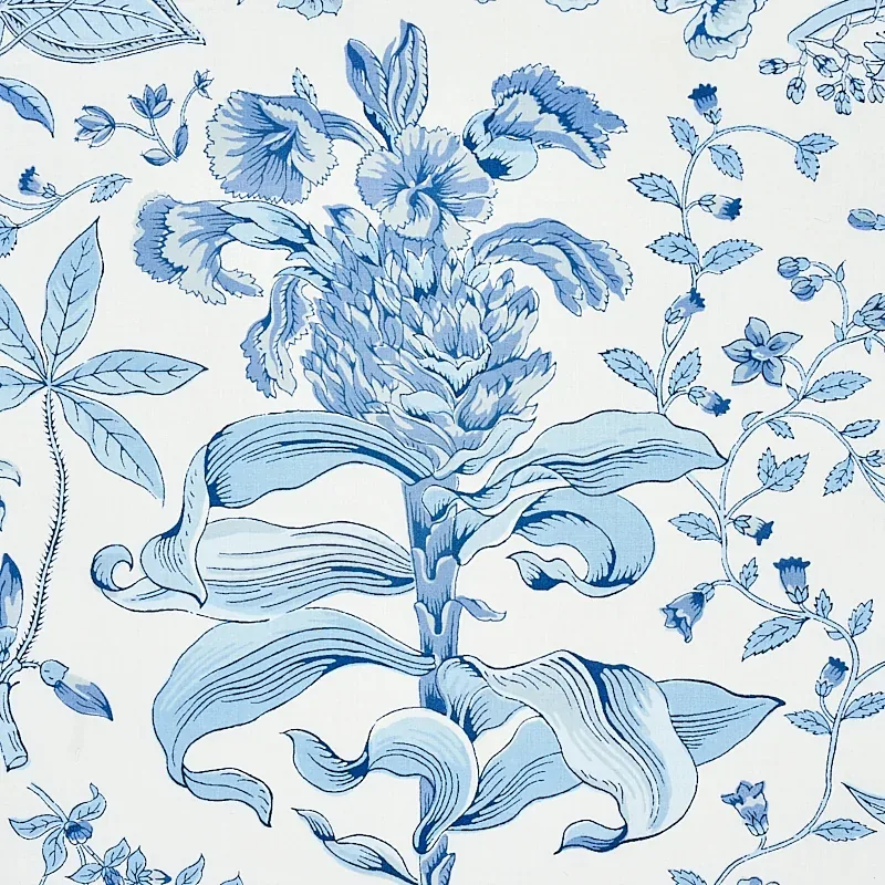 POMEGRANATE BOTANICAL fabric BLUE color by Schumacher