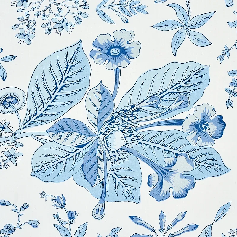 POMEGRANATE BOTANICAL fabric BLUE color by Schumacher