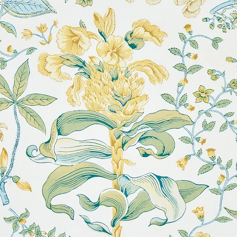 POMEGRANATE BOTANICAL Fabric – CITRON | Schumacher | Wallpap POMEGRANATE BOTANICAL fabric CITRON color by Schumacher