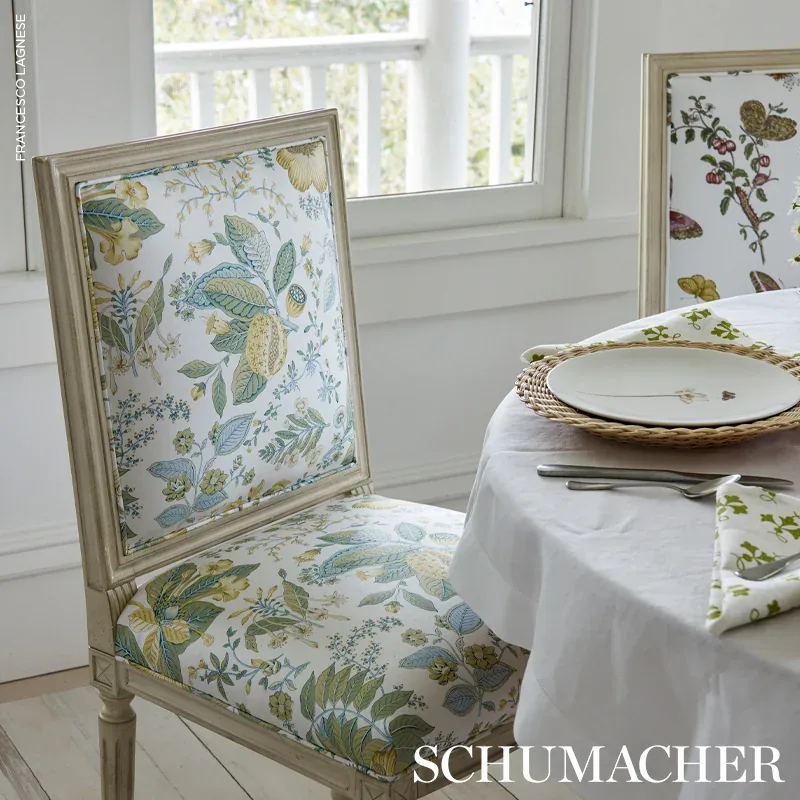POMEGRANATE BOTANICAL Fabric – CITRON | Schumacher | Wallpap POMEGRANATE BOTANICAL fabric CITRON color by Schumacher