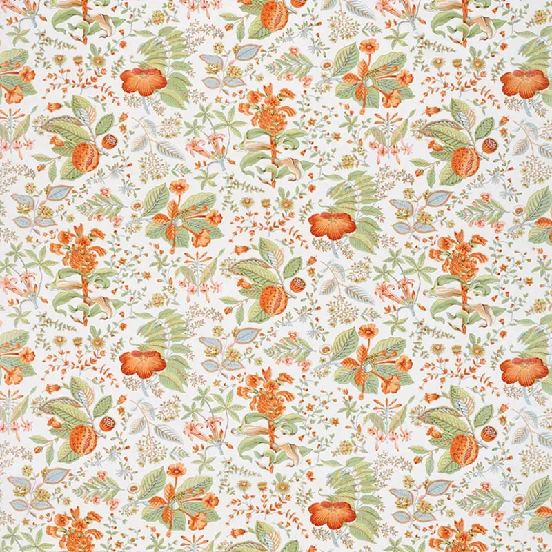 POMEGRANATE BOTANICAL Fabric – ORANGE | Schumacher | Wallpap POMEGRANATE BOTANICAL fabric ORANGE color by Schumacher