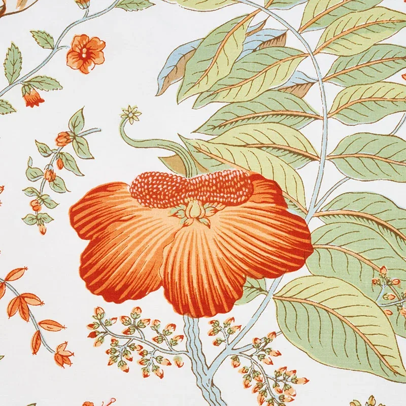 POMEGRANATE BOTANICAL Fabric – ORANGE | Schumacher | Wallpap POMEGRANATE BOTANICAL fabric ORANGE color by Schumacher