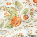 POMEGRANATE BOTANICAL Fabric – ORANGE | Schumacher | Wallpap POMEGRANATE BOTANICAL fabric ORANGE color by Schumacher