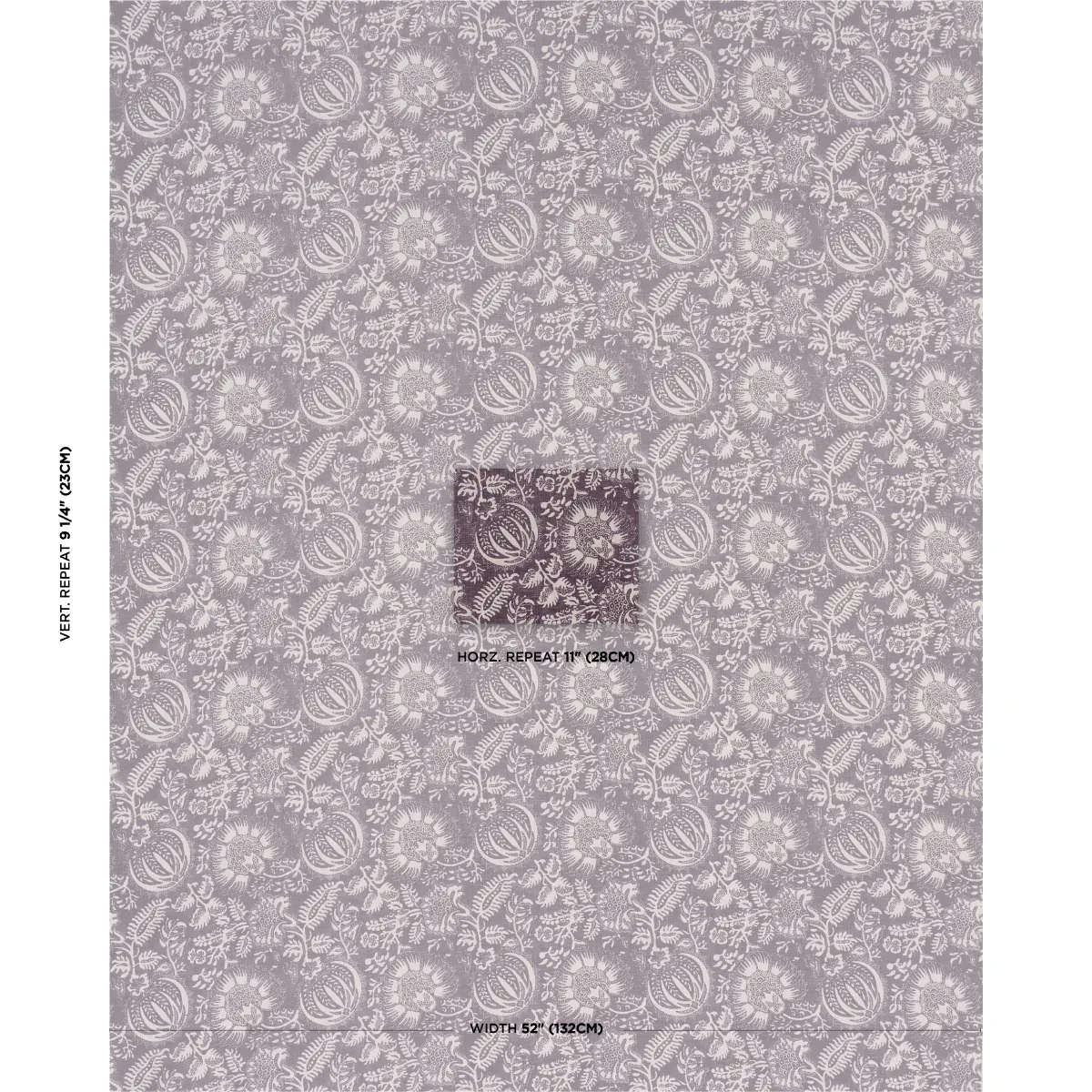 POMEGRANATE PRINT fabric AUBERGINE color by Schumacher