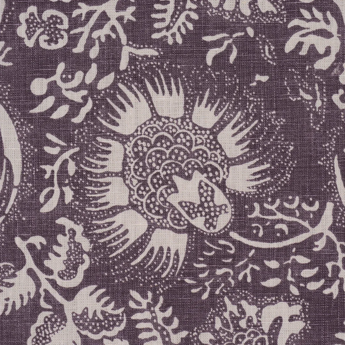 POMEGRANATE PRINT fabric AUBERGINE color by Schumacher
