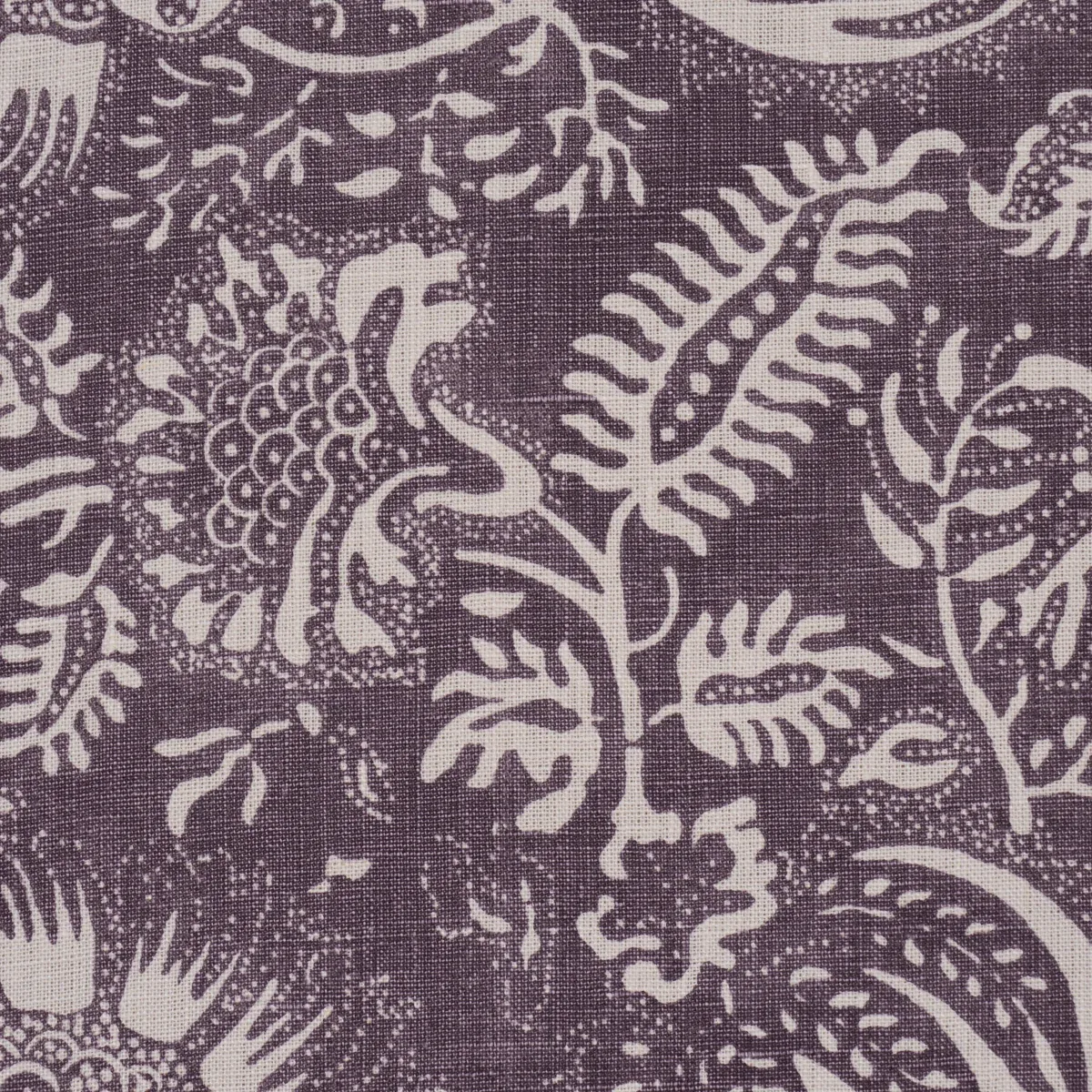 POMEGRANATE PRINT fabric AUBERGINE color by Schumacher
