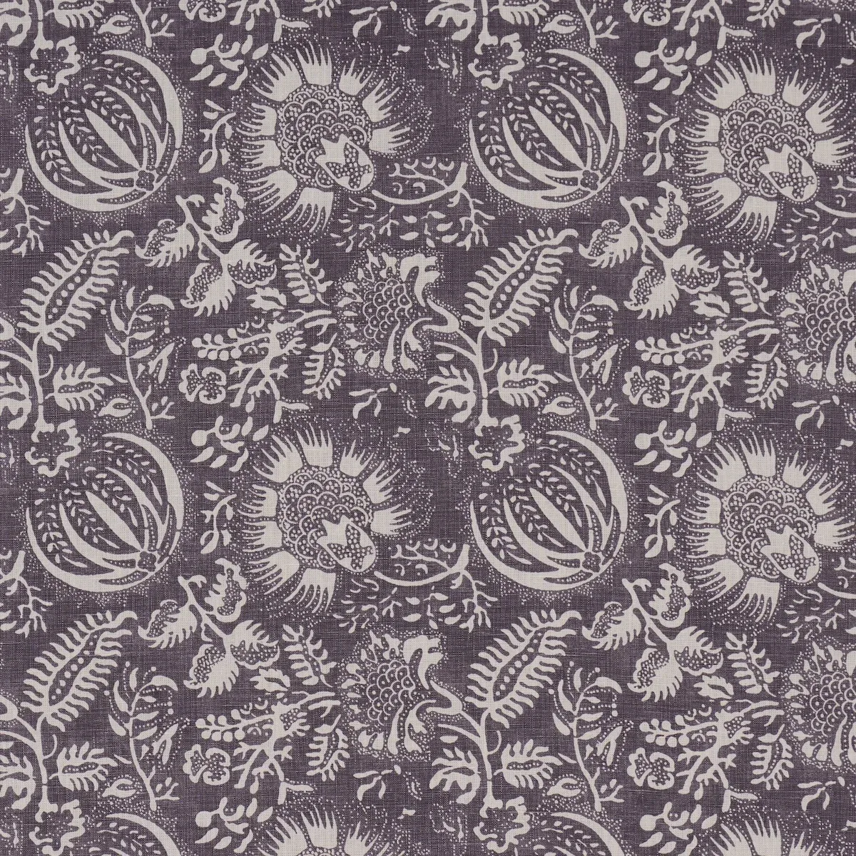 POMEGRANATE PRINT fabric AUBERGINE color by Schumacher