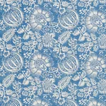 POMEGRANATE PRINT fabric INDIGO color by Schumacher