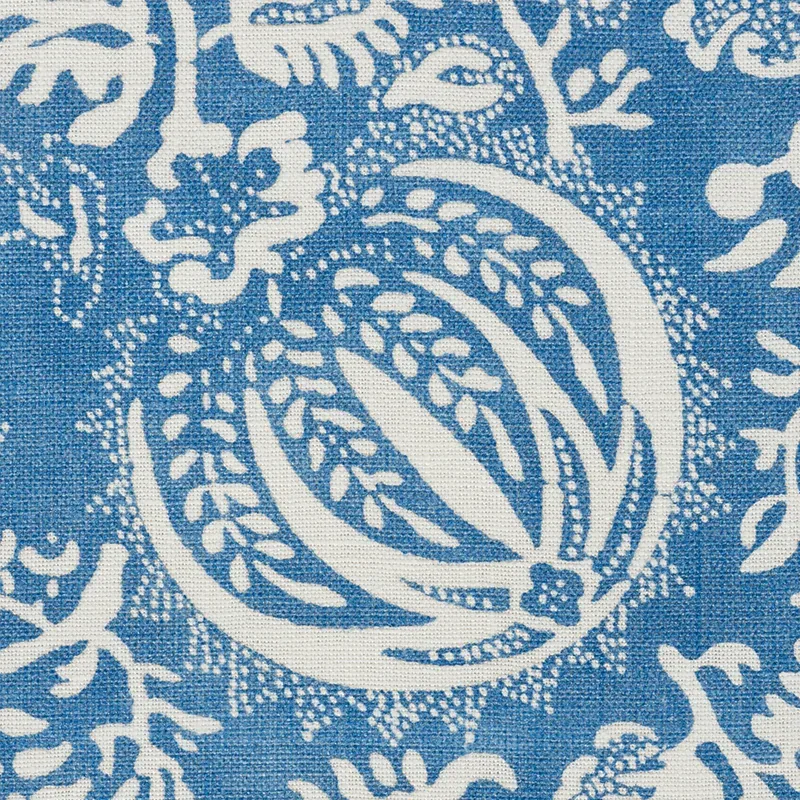 POMEGRANATE PRINT fabric INDIGO color by Schumacher