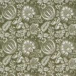 POMEGRANATE PRINT fabric OLIVE color by Schumacher