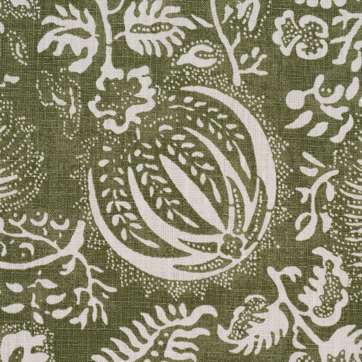 POMEGRANATE PRINT fabric OLIVE color by Schumacher