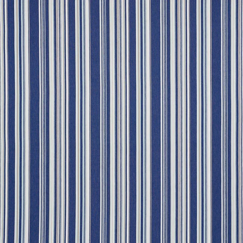 PONDEROSA STRIPE Fabric – BLUE | Schumacher | Wallpaper Twin PONDEROSA STRIPE fabric BLUE color by Schumacher