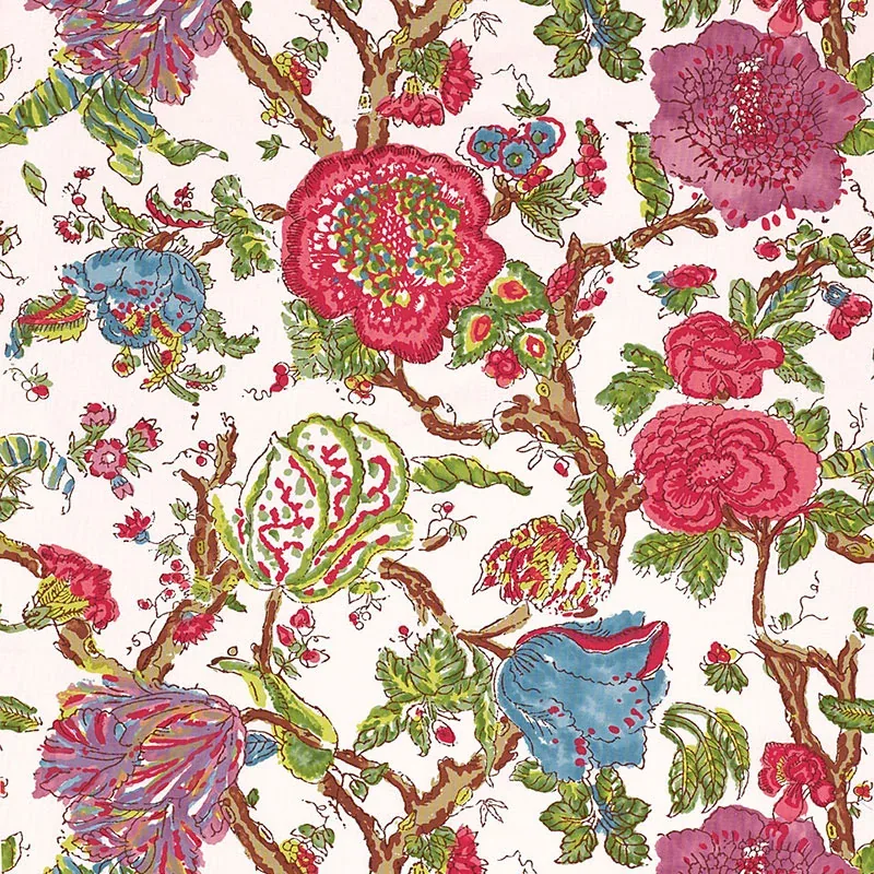 PONDICHERRY fabric AZALEA color by Schumacher