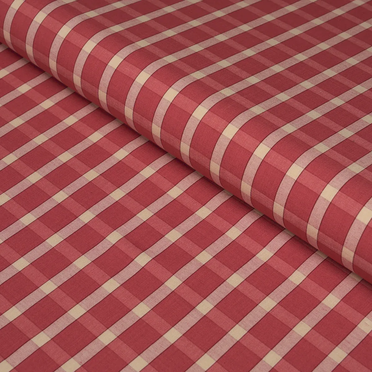 PORTSMITH CHECK fabric BERRY color by Schumacher