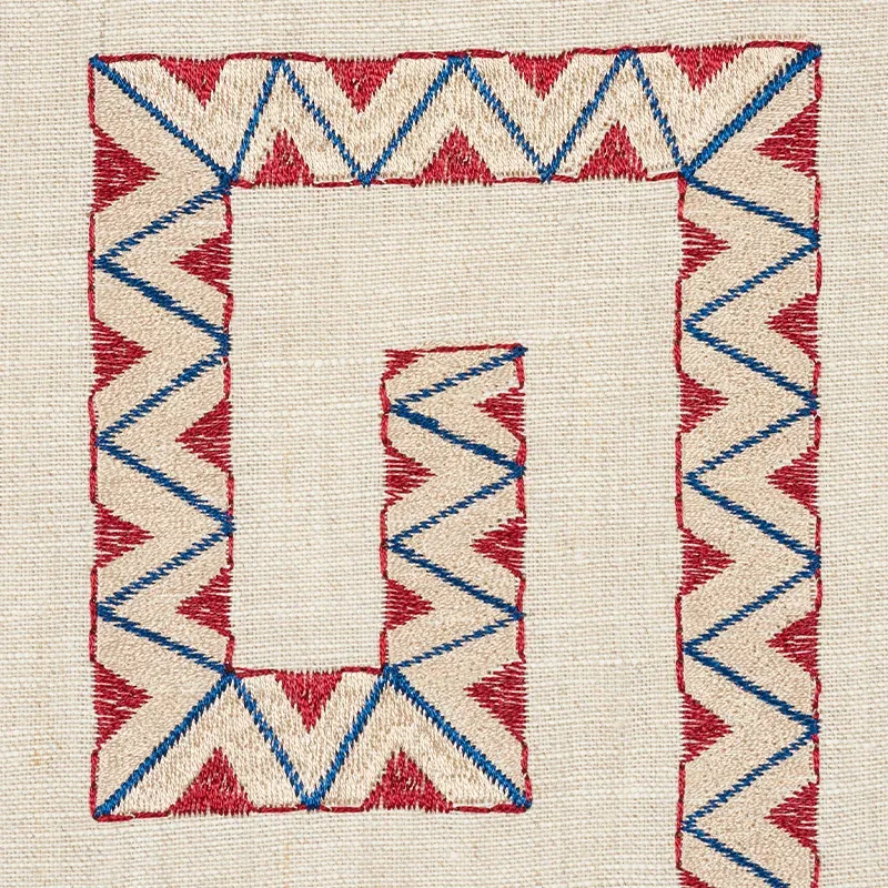 PRADO EMBROIDERY fabric RED color by Schumacher