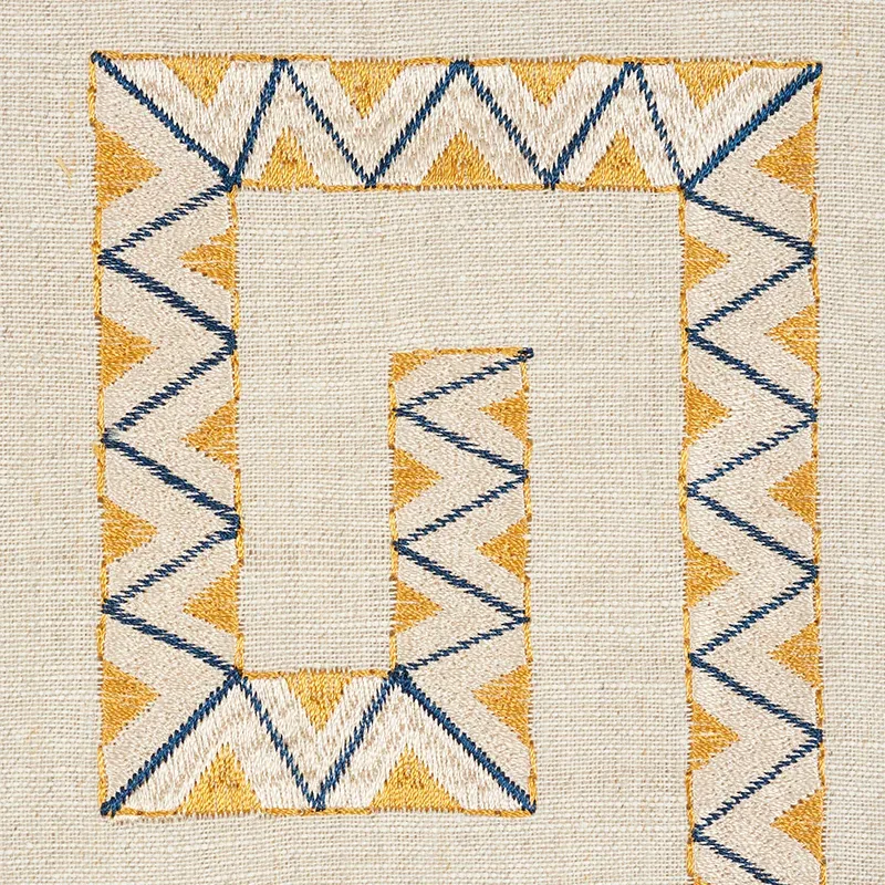 PRADO EMBROIDERY fabric SAFFRON color by Schumacher