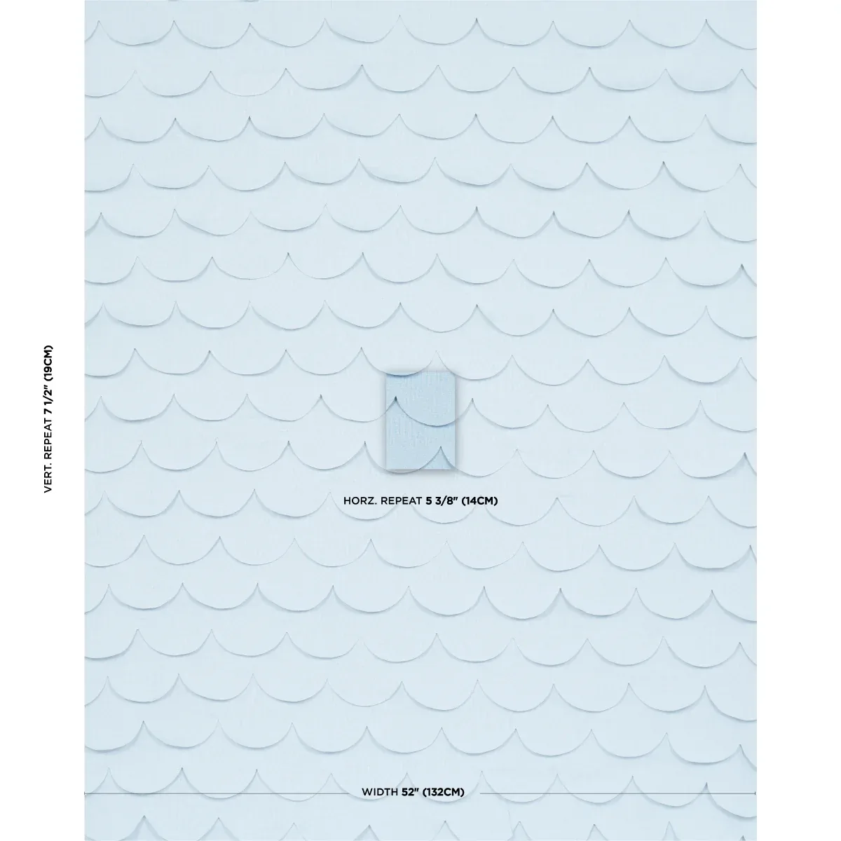 PREP SCHOOL HAND PIECED SCALLOP Fabric – BLUE | Schumacher | PREP SCHOOL HAND PIECED SCALLOP fabric BLUE color by Schumacher