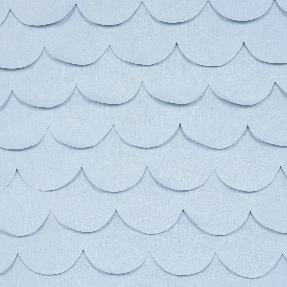 PREP SCHOOL HAND PIECED SCALLOP fabric BLUE color by Schumacher