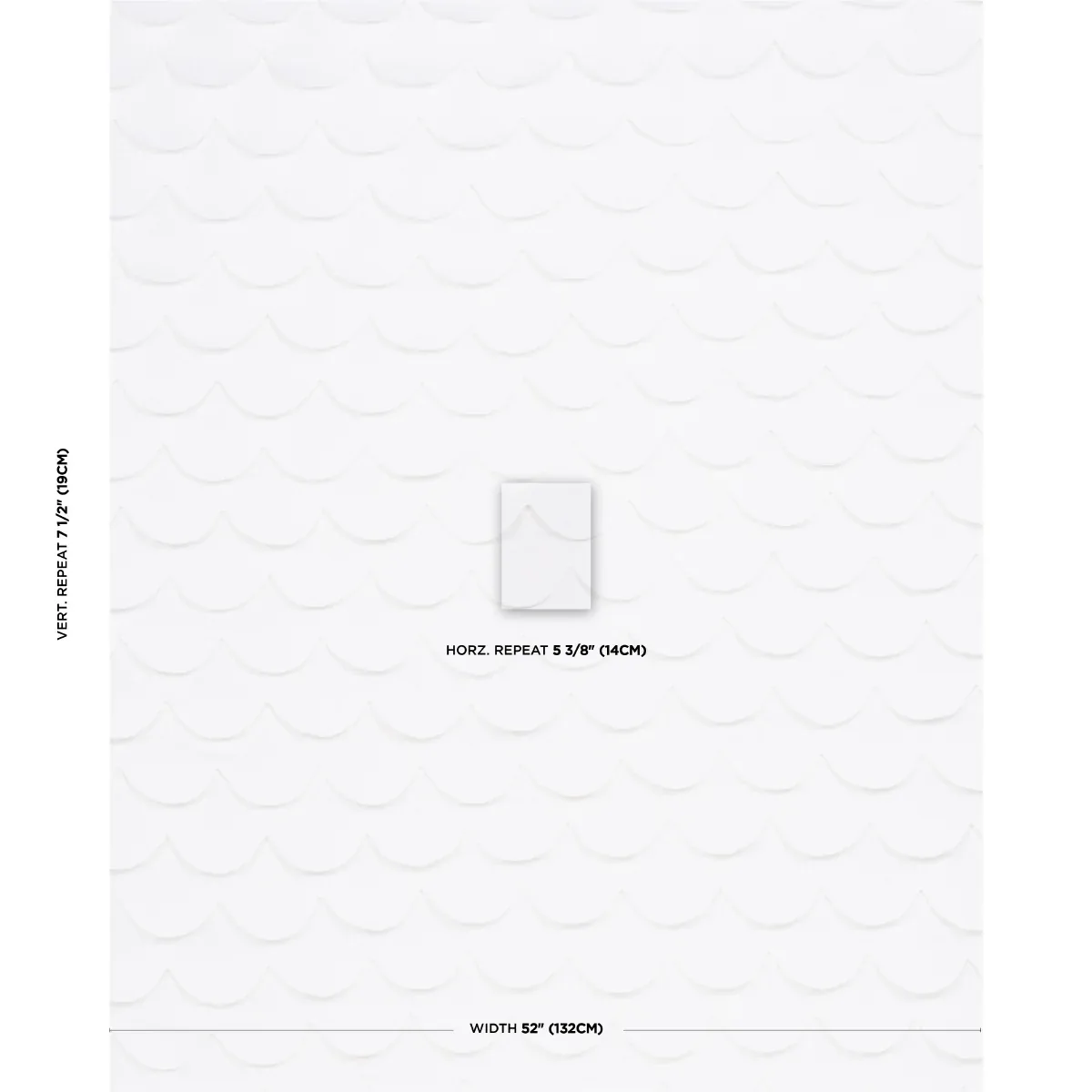 PREP SCHOOL HAND PIECED SCALLOP fabric WHITE color by Schumacher