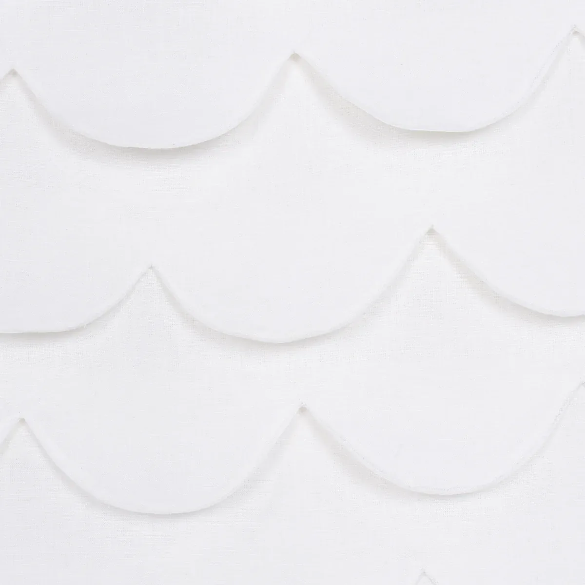 PREP SCHOOL HAND PIECED SCALLOP fabric WHITE color by Schumacher
