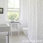 PREP SCHOOL HAND PIECED SCALLOP fabric WHITE color by Schumacher