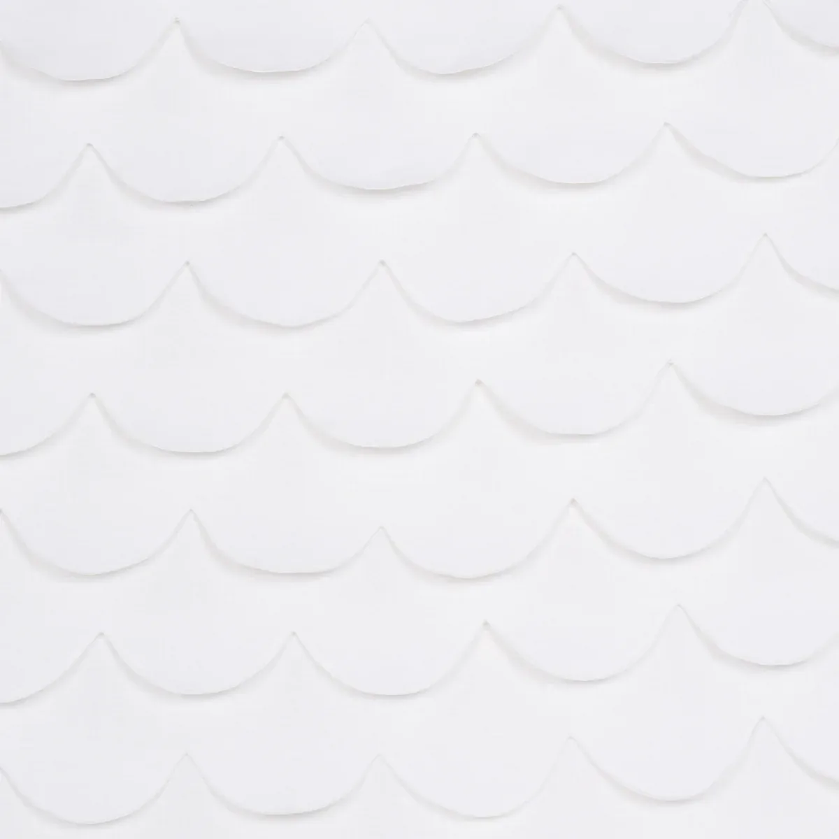 PREP SCHOOL HAND PIECED SCALLOP fabric WHITE color by Schumacher
