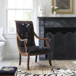 PRIMAVERA VELVET fabric BLACK color by Schumacher