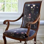 PRIMAVERA VELVET fabric BLACK color by Schumacher