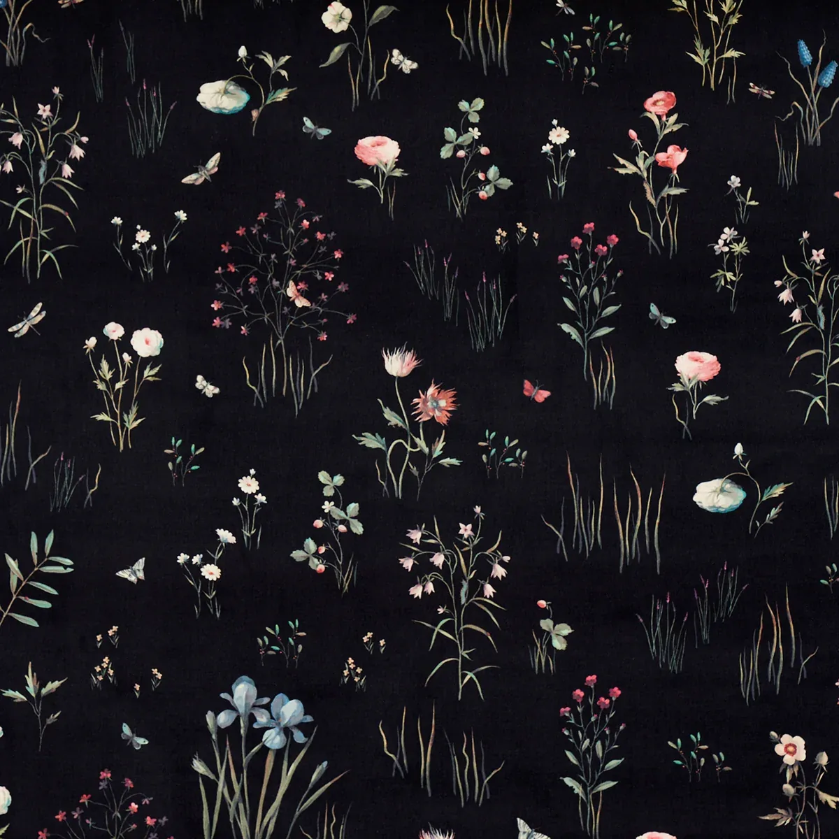 PRIMAVERA VELVET fabric BLACK color by Schumacher