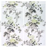 PYNE HOLLYHOCK Fabric – GREEN TEA | Schumacher | Wallpaper T PYNE HOLLYHOCK fabric GREEN TEA color by Schumacher