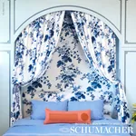 PYNE HOLLYHOCK fabric INDIGO color by Schumacher