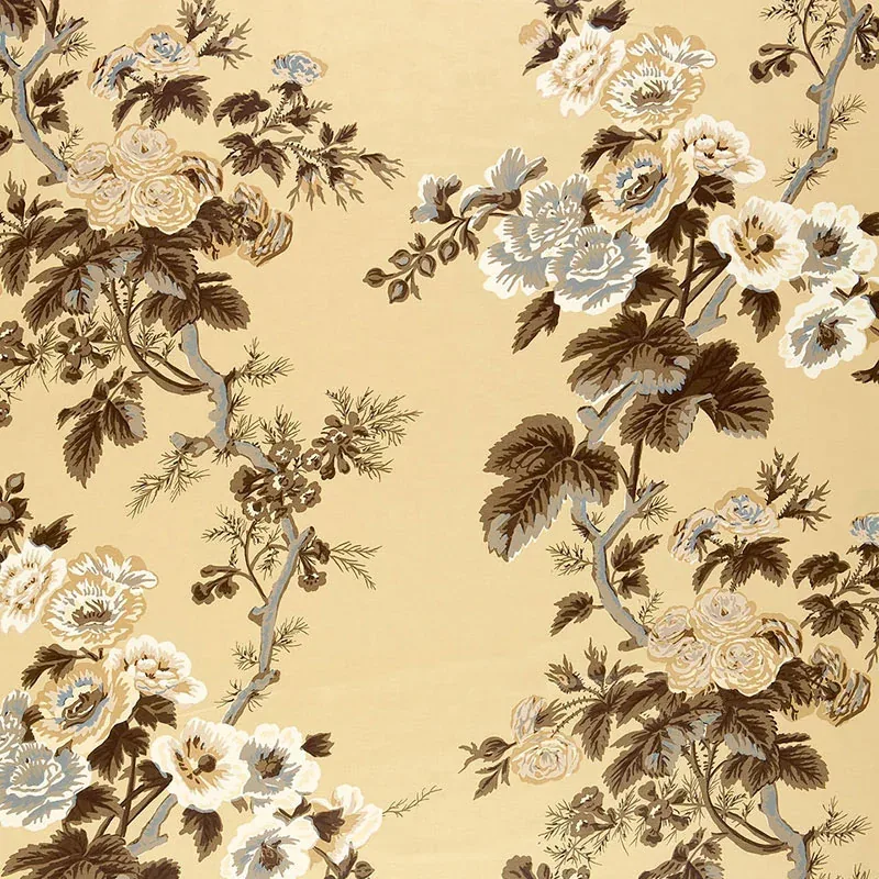 PYNE HOLLYHOCK fabric TOBACCO color by Schumacher
