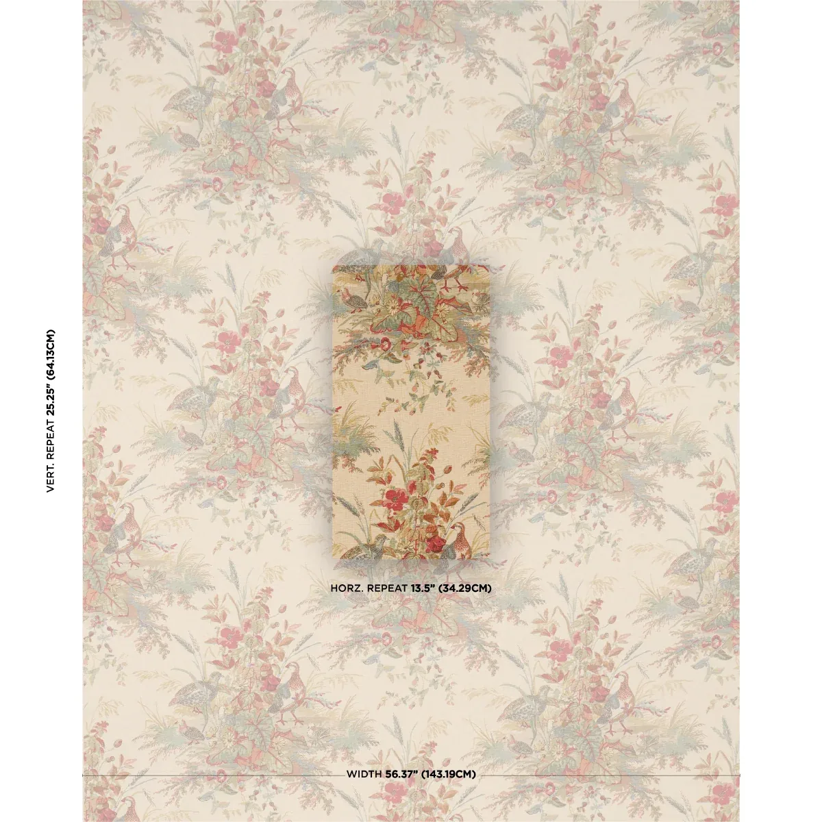 QUAIL MEADOW fabric AUTUMN color by Schumacher
