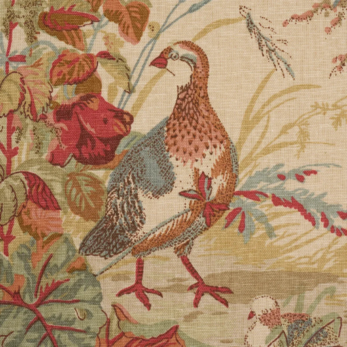 QUAIL MEADOW fabric AUTUMN color by Schumacher